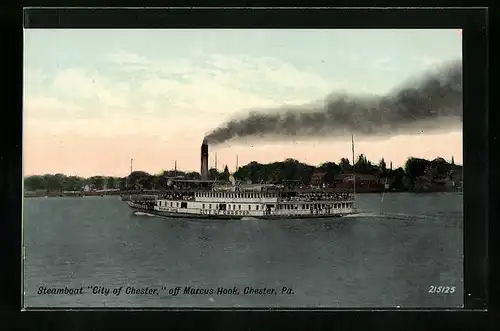 AK Steamboat City of Chester off Marcus Hook, Chester, Pa.