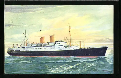 Künstler-AK Passagierschiff M. S. Berlin auf hoher See