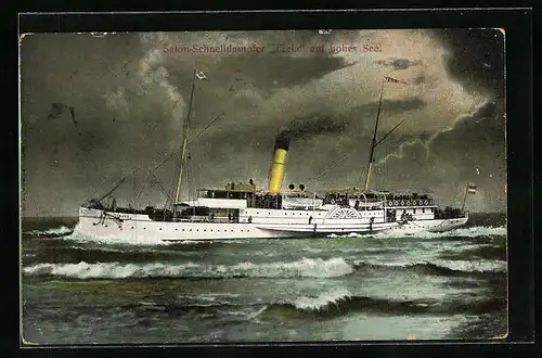 AK Salon-Schnelldampfer Freia auf hoher See