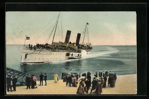 AK Nordseebad Cuxhaven, Ankunft vom Passagierschiff Cobra