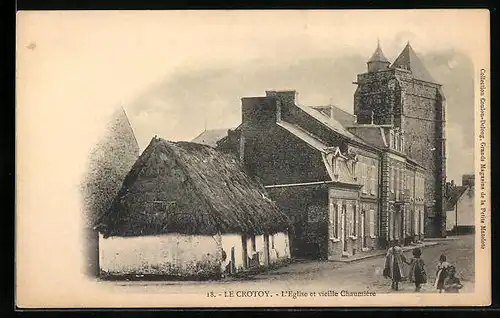 AK Le Crotoy, L`Èglise et vieille Chaumière