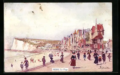 Künstler-AK Mers, La Plage