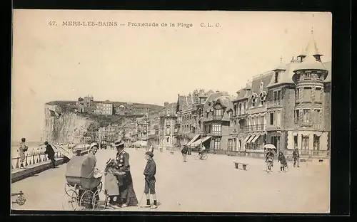 AK Mers-les-Bains, Promenade de la Plage