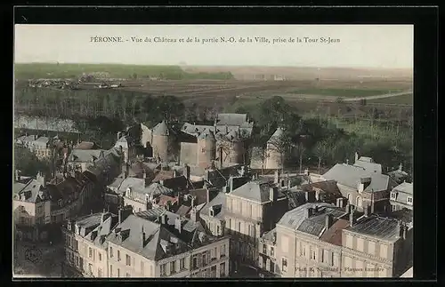 AK Pèronne, Vue du Chateau et de la partie N.-O. de la Ville, prise de la Tour St-Jean