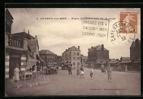 AK Cayeux-sur-Mer, Place Courbet, vue de la plage