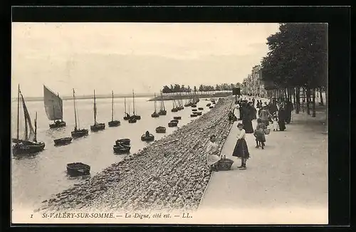 AK Saint-Valèry-sur-Somme, La Digue, cotè est