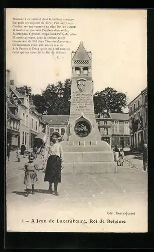 AK Crécy-en-Ponthieu, A Jean de Luxembourg, Roi de Boheme