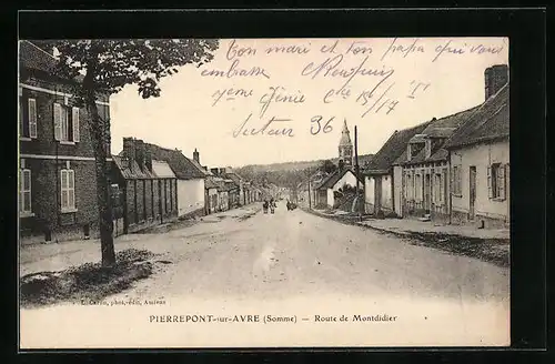 AK Pierrepont-sur-Avre, Route de Montdidier