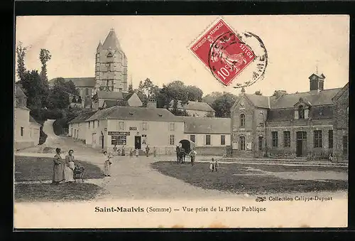 AK Saint-Maulvis, Vue prise de la Place Publique