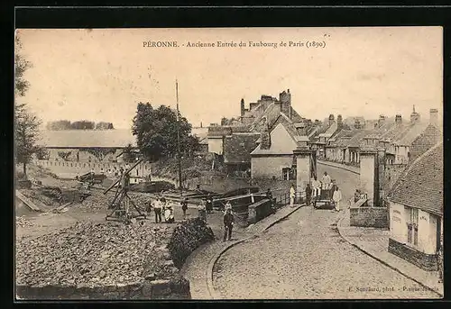 AK Pèronne, Ancienne Entrèe du Faubourg de Paris (1890)