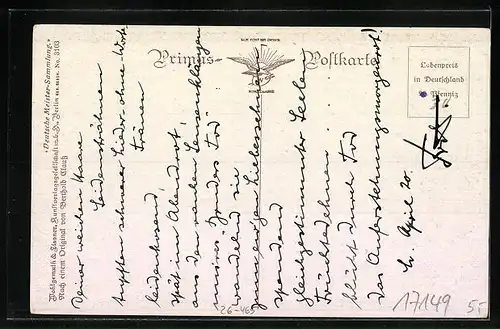 Künstler-AK Berthold Clauss: Verliebtes Paar sitzt an einem Seeufer