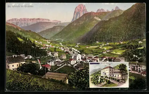 AK Sankt Ulrich, Gesamtansicht, Café Moroder