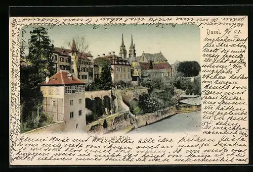AK Basel, Münster mit Pfalz