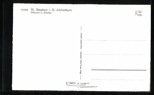 AK Sankt Stephan, Ortsansicht mit Hüseren und Grodey