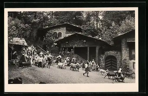 AK Interlaken, Tell-Freilichtspiele, Alpabzug