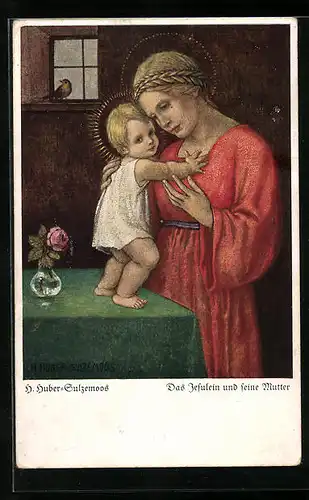 Künstler-AK Hans Huber-Sulzemoos: Das Jesulein und seine Mutter