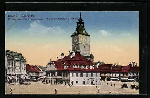 AK Kronstadt, das Rathaus auf dem Franz Josefsplatz