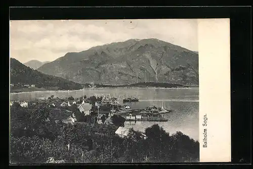 AK Balholm, Sogn, Blick auf den Hafen