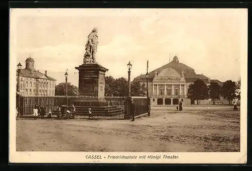 AK Cassel, Friedrichsplatz mit Königl. Theater