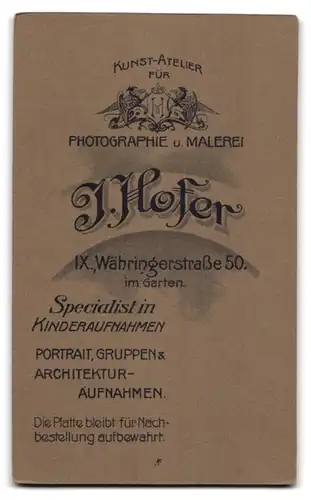 Fotografie I. Hofer, Wien, Währingerstrasse 50, Seitenportrait eines jungen Mannes mit Schnurrbart