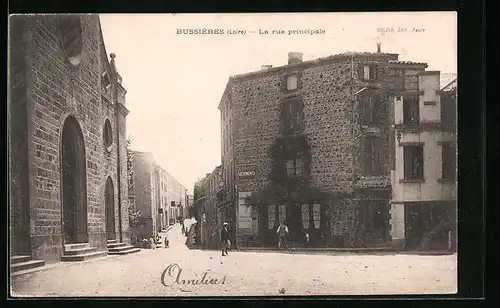 AK Bussières, La Rue Principale