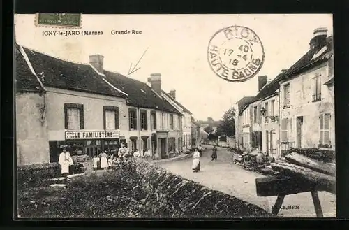 AK Igny-le-Jard, Grande Rue, Depot Familistere