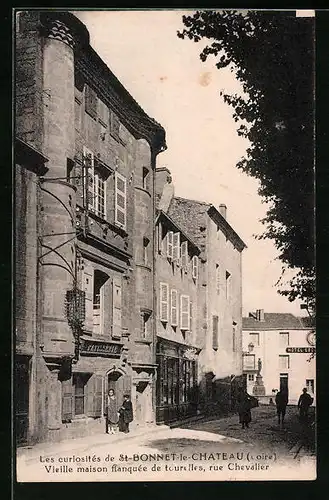 AK St-Bonnet-le-Chateau, Vieille maison flanquée de tourelles, Rue Chevalier