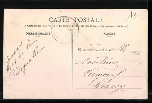 AK St-Just-la-Pendue, Rue de l`École, Strassenpartie