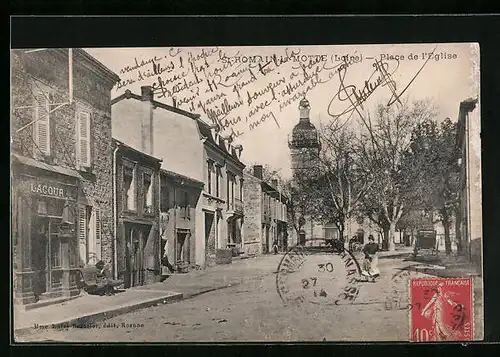 AK St-Romain-la-Motte, Place de l`Eglise