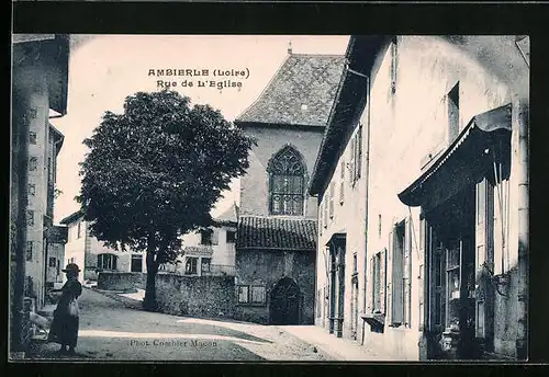 AK Ambierle, Rue de L`Eglise, Strassenpartie