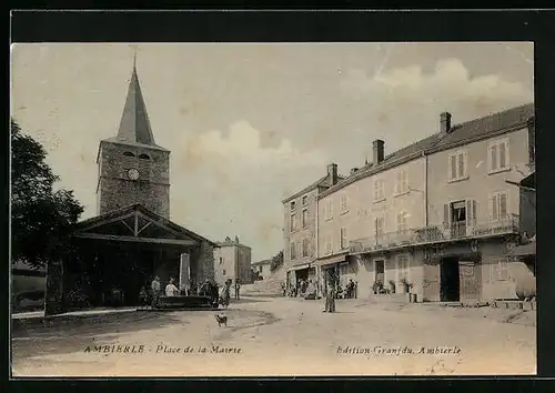 AK Ambierle, Place de la Mairie