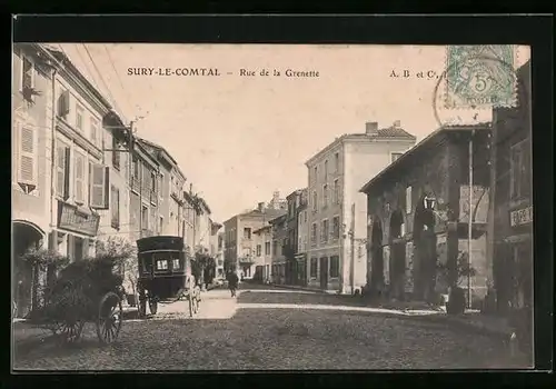 AK Sury-le-Comtal, Rue de la Grenette, Strassenpartie