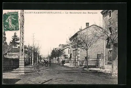 AK Saint-Rambert-sur-Loire, Le Boulevard des Barques