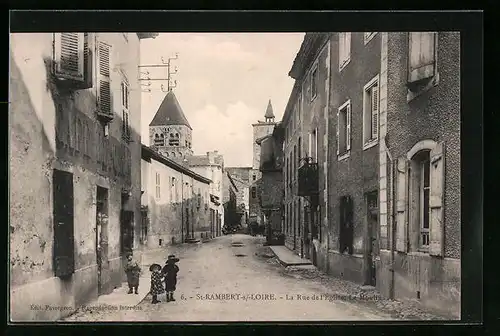 AK St-Rambert-sur-Loire, La Rue de l`Église, Le Moulin