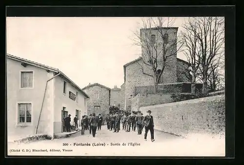 AK Fontanès, Sortie de l`Eglise