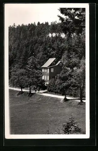 AK Schnett /Thür. Wald, Wald-Cafe aus der Vogelschau