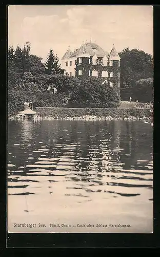 AK Garatshausen, Fürstl. Thurn u. Taxis`sches Schloss vom Starnberger See gesehen