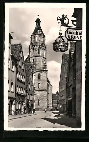 AK Weissenburg i. Bay., Rosenstrasse mit Andreasturm
