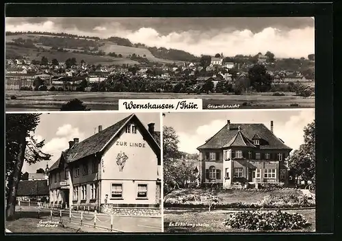 AK Wernshausen /Thür., Gasthaus zur Linde, Ev. Erholungsheim