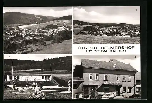 AK Struth-Helmershof, Gasthaus Thüringer Hof, Bergschwimmbad