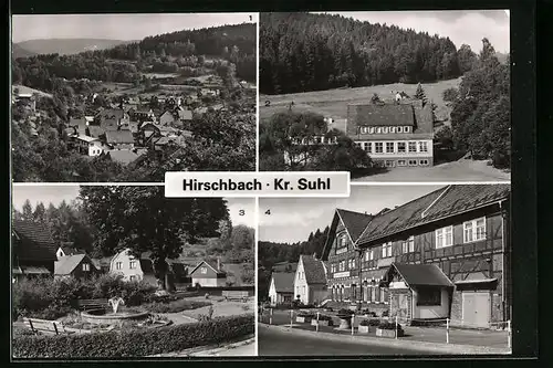 AK Hirschbach /Kr. Suhl, FDGB-Erholungsheim Einheit, Polytechnische Oberschule