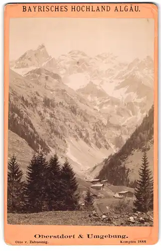 Fotografie Otto v. Zabuesnig, Kempten, Ansicht Oberstdorf, Blick auf den Ort mit Alpenpanorama