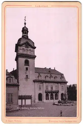 Fotografie H. Zipper, Weilburg / Lahn, Ansicht Weilburg / Lahn, Blick auf die Kirche und das Rathaus