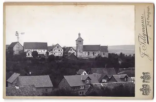 Fotografie F. Tellgmann, Eschwege, Ansicht Waldkappel-Schemmern, Ortspanorama mit der Pfarrkirche