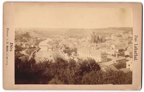 Fotografie H. Hardt, Limburg, Ansicht Diez a. d. Lahn, Blick auf die Stadt im Lahnthal