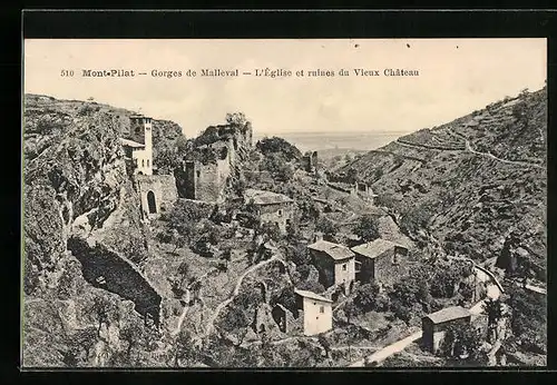 AK Gorges de Malleval, L`Église et ruines du Vieux Château