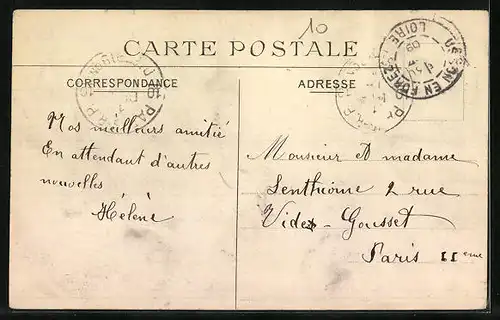 AK Usson-en-Forez, Quartier de la Gare