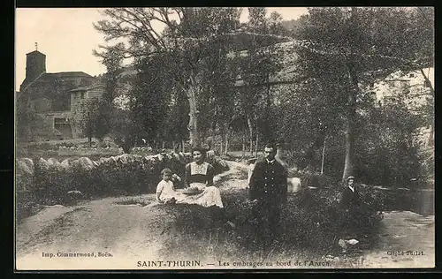 AK Saint-Thurin, Les ombrages au bord de l`Anzon