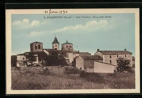 AK Champdieu, Trots Clochers - Deux cents cloches