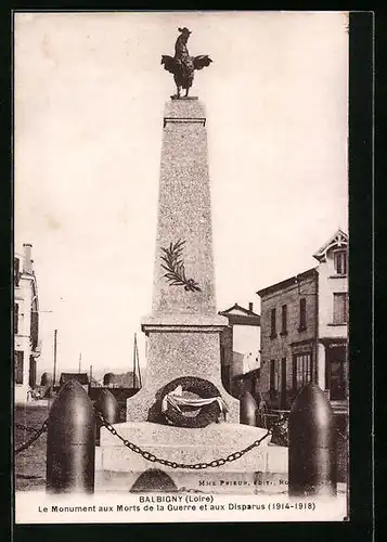 AK Balbigny, Le Monument aux Morts de la Guerre et aux Disparus